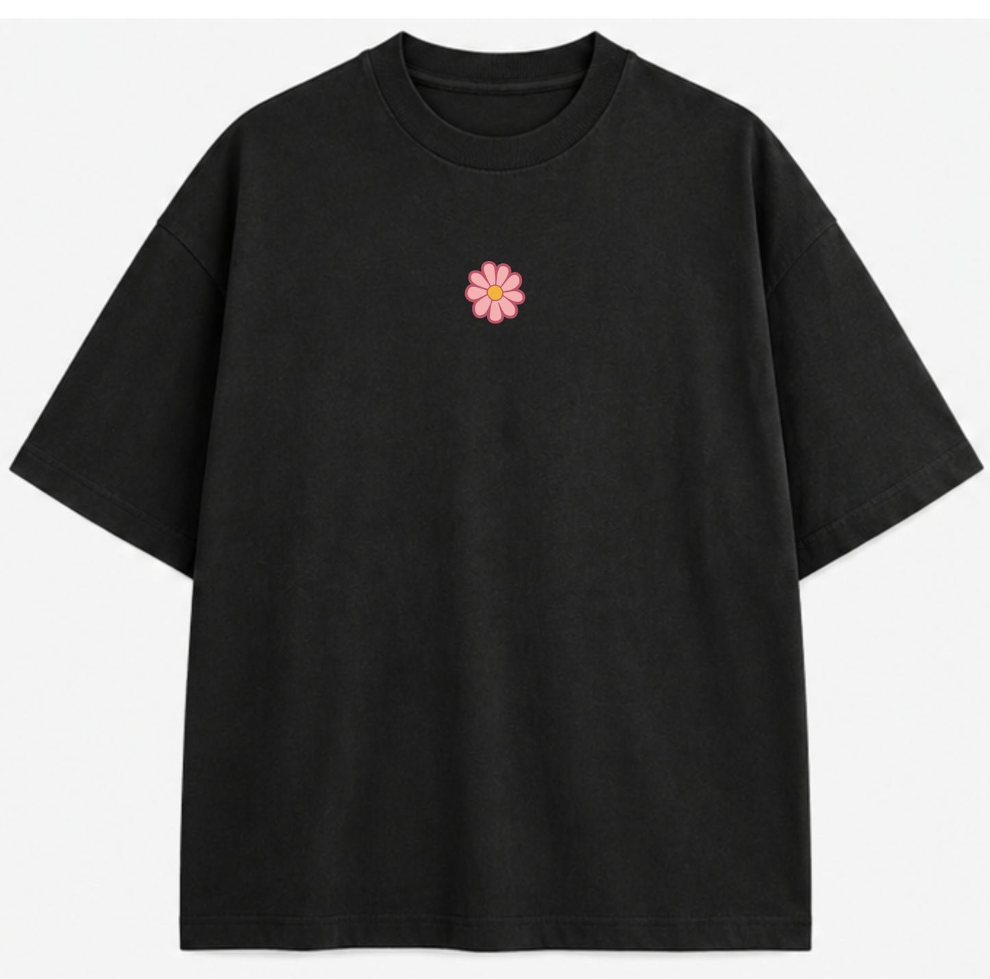 T-shirt oversize fleur rose