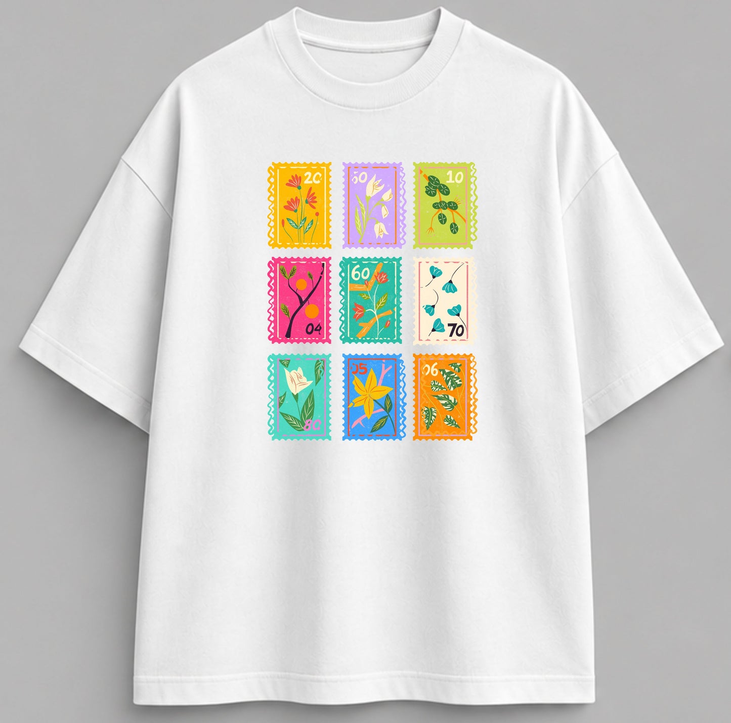 T-shirt timbre fleurs
