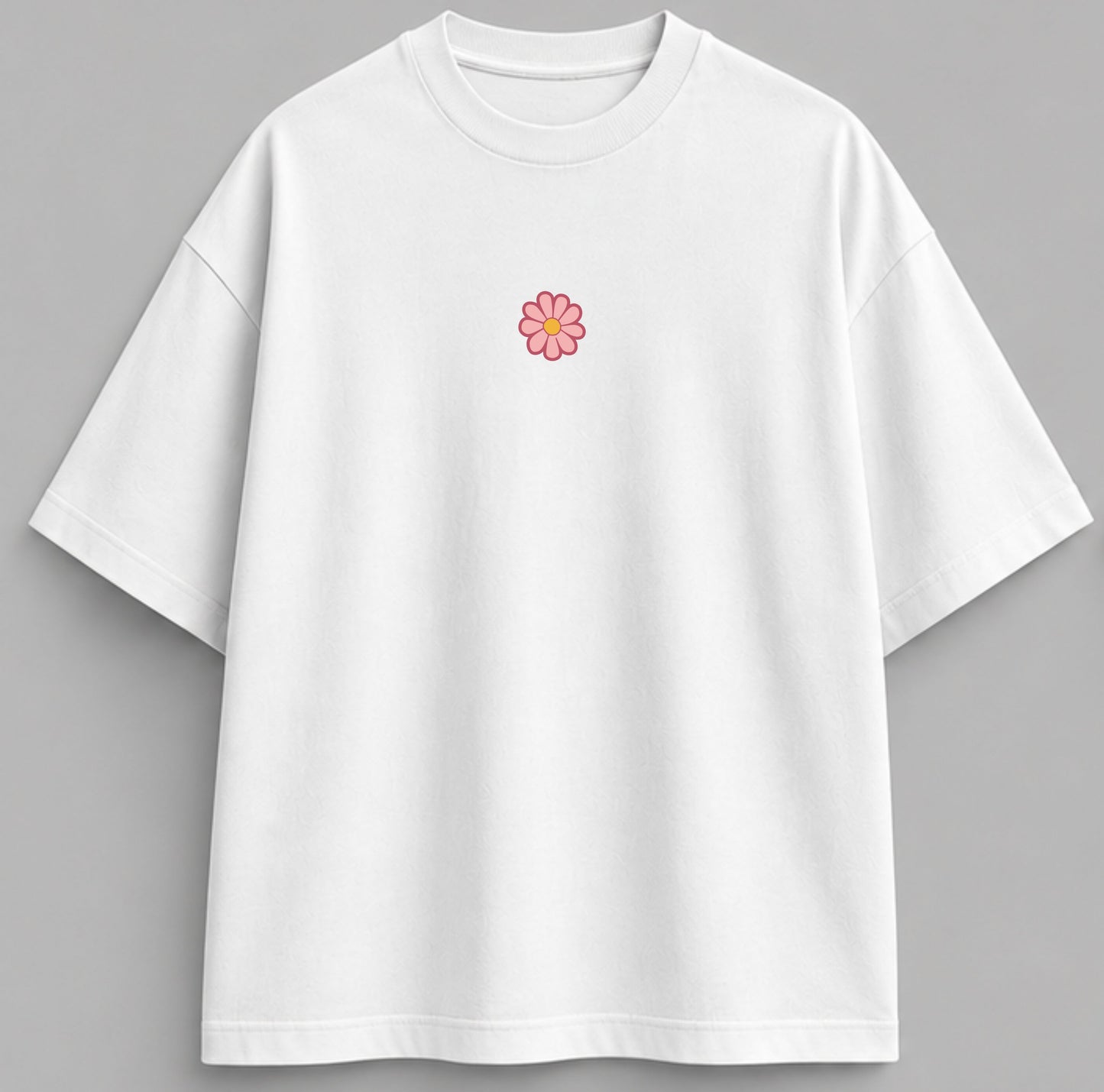 T-shirt oversize fleur rose