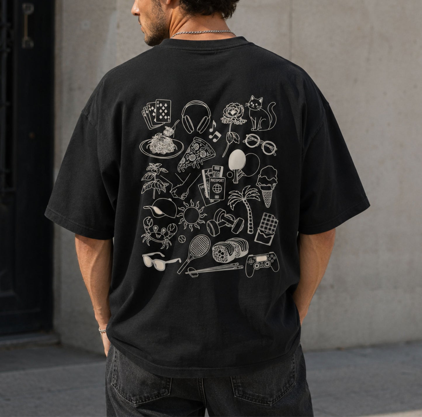 T-shirt Doodle Graphic – Coupe Basic & Oversize