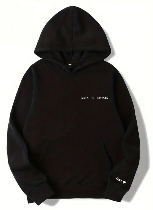Sweat shirt 100% Personnalisable Date en chiffres Romains + Manche