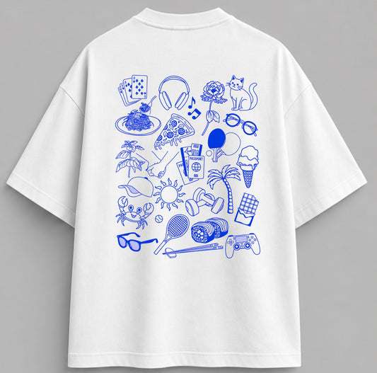 T-shirt oversize Doodle graphic